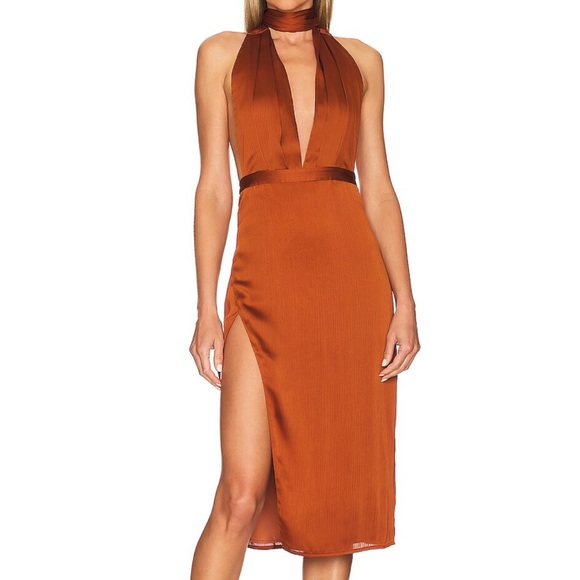 Revolve NBD Holden Midi Dress in Caramel
